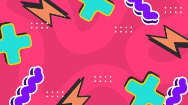 Modern Şekilli Renkli Soyut Geometrik Desen