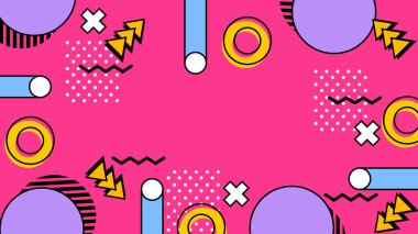 Arkaplanda Renkli Soyut Geometrik Şekiller