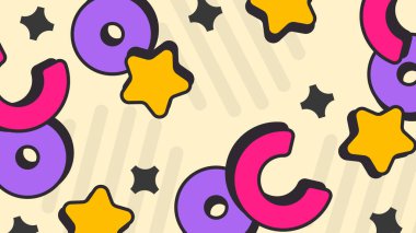 Şekiller ve Desenler ile Renkli Geometrik Soyut Arkaplan