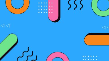 Arkaplanda Renkli Soyut Geometrik Şekiller