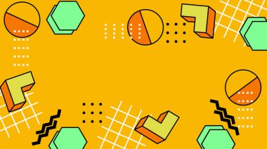 Arkaplanda Renkli Soyut Geometrik Şekiller