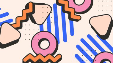 Retro Vibes ile Renkli Geometrik Soyut Arkaplan