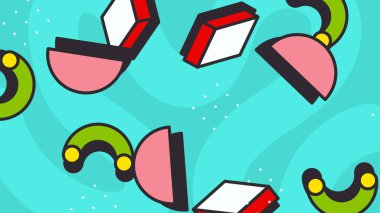 Arkaplanda Renkli Soyut Geometrik Şekiller