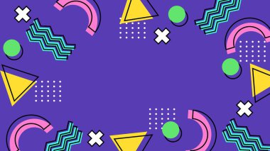 Modern Şekilli Renkli Soyut Geometrik Desen