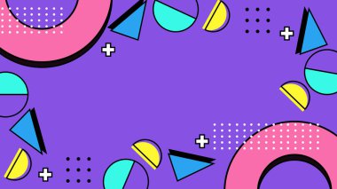 Retro Vibes ile Renkli Geometrik Soyut Arkaplan