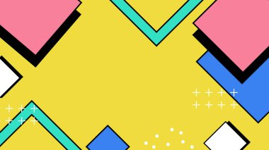 Canlı Şekiller ve Renklerle Soyut Geometrik Arkaplan. Yaratıcı Tasarım Projeleri, Sunumlar ve Modern Sanatsal Gösteriler için ideal