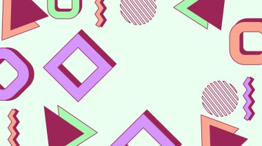 Renkli Şekillere sahip canlı Geometrik Soyut Arkaplan. Canlı Geometrik Şekiller ve Kalın Renkler içeren Oyuncu ve Dinamik Soyut Bir Arkaplan Modern ve Enerjik Tasarım Oluştur