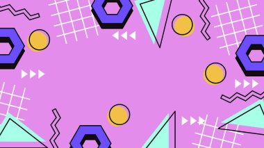 Renkli şekilli canlı Geometrik Soyut Arkaplan. Bu Oyuncu ve Renkli Arkaplan Yaratıcı ve Modern Projeler İçin Mükemmel