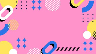 Renkli şekilli canlı Geometrik Soyut Arkaplan. Bu Oyuncu ve Renkli Arkaplan Yaratıcı ve Modern Projeler İçin Mükemmel