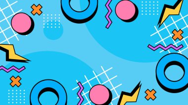 Renkli Şekillere sahip canlı Geometrik Soyut Arkaplan. Canlı Geometrik Şekiller ve Kalın Renkler içeren Oyuncu ve Dinamik Soyut Bir Arkaplan Modern ve Enerjik Tasarım Oluştur