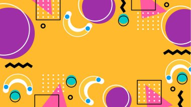 Canlı Şekiller ve Renklerle Soyut Geometrik Arkaplan. Yaratıcı Tasarım Projeleri, Sunumlar ve Modern Sanatsal Gösteriler için ideal