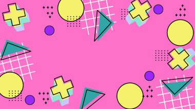 Modern Şekilli Renkli Soyut Geometrik Arkaplan. Canlı Renklerle Geometrik Şekilleri Gösteren Canlı Soyut Arkaplan. Yaratıcı Projeler, Tasarımlar ve Web Kullanımı için ideal