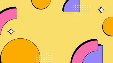 Modern Şekilli Renkli Soyut Geometrik Desen