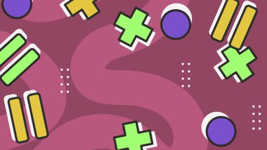 Renkli Şekillere sahip enerjik Soyut Geometrik Arkaplan. Web Tasarımı, Pazarlama Malzemeleri ve Sanatsal Projeler için ideal