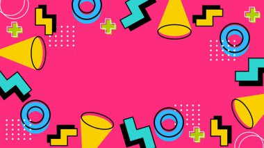 Şekiller ve Desenler ile Renkli Geometrik Soyut Arkaplan