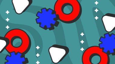 Retro Vibes ile Renkli Geometrik Soyut Arkaplan