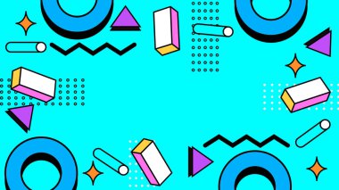 Modern Şekilli Renkli Soyut Geometrik Desen