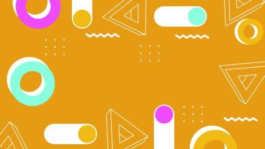 Arkaplanda Renkli Soyut Geometrik Şekiller