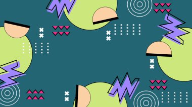 Modern Şekilli Renkli Soyut Geometrik Arkaplan. Canlı Renklerle Geometrik Şekilleri Gösteren Canlı Soyut Arkaplan. Yaratıcı Projeler, Tasarımlar ve Web Kullanımı için ideal