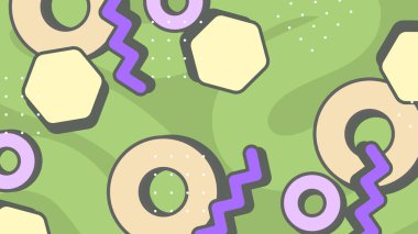 Retro Vibes ile Renkli Geometrik Soyut Arkaplan