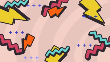 Şekiller ve Desenler ile Renkli Geometrik Soyut Arkaplan