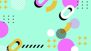 Renkli Şekillere sahip canlı Geometrik Soyut Arkaplan. Canlı Geometrik Şekiller ve Kalın Renkler içeren Oyuncu ve Dinamik Soyut Bir Arkaplan Modern ve Enerjik Tasarım Oluştur