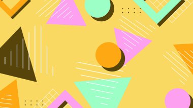 Retro Vibes ile Renkli Geometrik Soyut Arkaplan