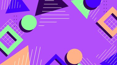 Şekiller ve Desenler ile Renkli Geometrik Soyut Arkaplan