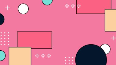 Basit Arkaplanda Renkli Geometrik Soyut Desen