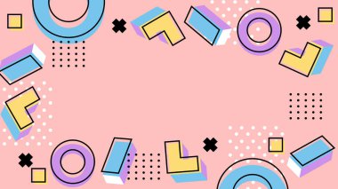 Modern Şekilli Renkli Soyut Geometrik Desen