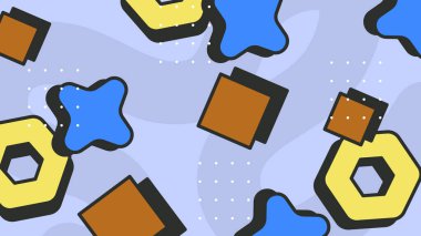 Retro Vibes ile Renkli Geometrik Soyut Arkaplan