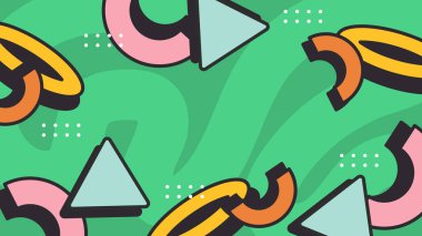 Şekiller ve Desenler ile Renkli Geometrik Soyut Arkaplan