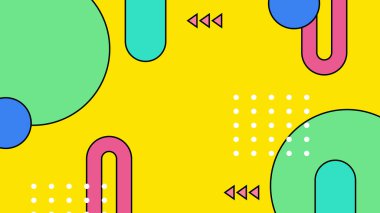 Arkaplanda Renkli Soyut Geometrik Şekiller