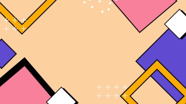 Modern Şekilli Renkli Soyut Geometrik Arkaplan. Canlı Renklerle Geometrik Şekilleri Gösteren Canlı Soyut Arkaplan. Yaratıcı Projeler, Tasarımlar ve Web Kullanımı için ideal