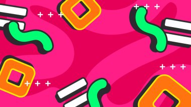 Modern Şekilli Renkli Soyut Geometrik Desen