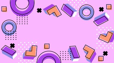 Renkli Şekillere sahip enerjik Soyut Geometrik Arkaplan. Web Tasarımı, Pazarlama Malzemeleri ve Sanatsal Projeler için ideal