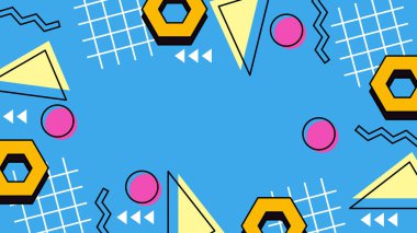 Retro Vibes ile Renkli Geometrik Soyut Arkaplan