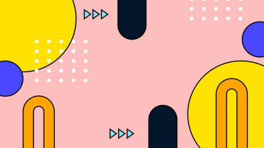 Arkaplanlı Canlı Soyut Geometrik Şekiller