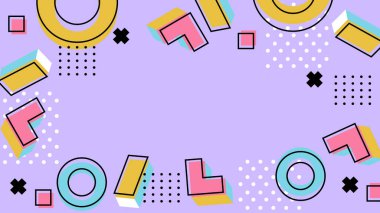 Canlı Şekiller ve Renklerle Soyut Geometrik Arkaplan. Yaratıcı Tasarım Projeleri, Sunumlar ve Modern Sanatsal Gösteriler için ideal