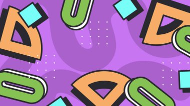 Renkli Şekillere sahip enerjik Soyut Geometrik Arkaplan. Web Tasarımı, Pazarlama Malzemeleri ve Sanatsal Projeler için ideal