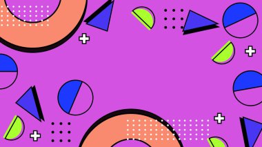 Canlı Şekillere sahip renkli Geometrik Soyut Arkaplan