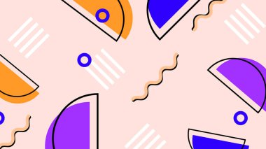 Şekiller ve Desenler ile Renkli Geometrik Soyut Arkaplan