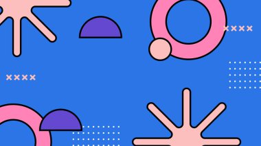 Retro Vibes ile Renkli Geometrik Soyut Arkaplan