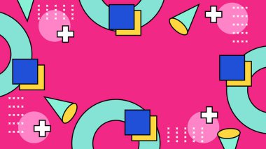 Renkli şekilli canlı Geometrik Soyut Arkaplan. Bu Oyuncu ve Renkli Arkaplan Yaratıcı ve Modern Projeler İçin Mükemmel