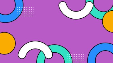 Renkli Şekillere sahip canlı Geometrik Soyut Arkaplan. Canlı Geometrik Şekiller ve Kalın Renkler içeren Oyuncu ve Dinamik Soyut Bir Arkaplan Modern ve Enerjik Tasarım Oluştur