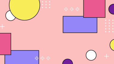 Modern Şekilli Renkli Soyut Geometrik Desen