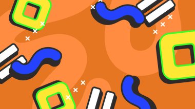 Arkaplanda Renkli Soyut Geometrik Şekiller