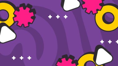 Canlı Şekillere sahip renkli Geometrik Soyut Arkaplan