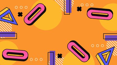 Şekiller ve Desenler ile Renkli Geometrik Soyut Arkaplan