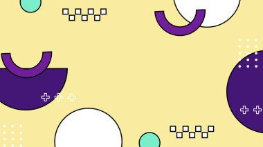 Retro Vibes ile Renkli Geometrik Soyut Arkaplan